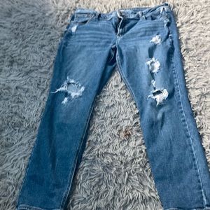 Dark Wash Old Navy Midrise Ripped Jeans